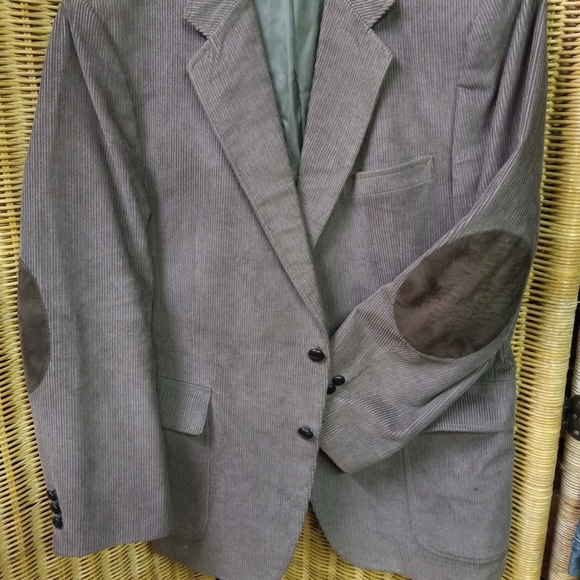 MCGREGOR Corduroy Sports Jacket Blazer Grey Padded Elbow Leather Buttons Sz 42S - Picture 3 of 8
